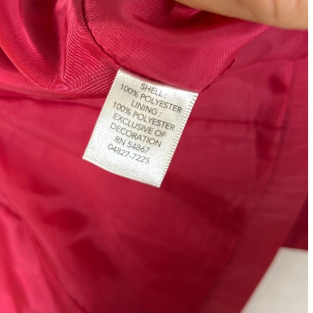 CJ Banks Women's Size X (14W)Pink Ruffle Drawstring Collar Zip Up Vest #0494 - Picture 11 of 13